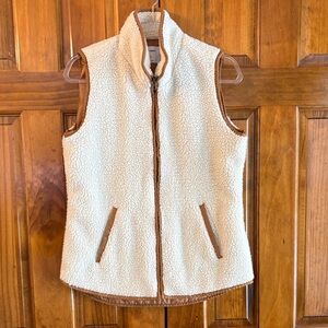 Old Navy Cream and Tan Sherpa Vest
